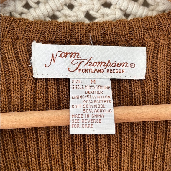 Vintage Leather Norm Thompson Brown Vest Medium - Picture 2 of 4